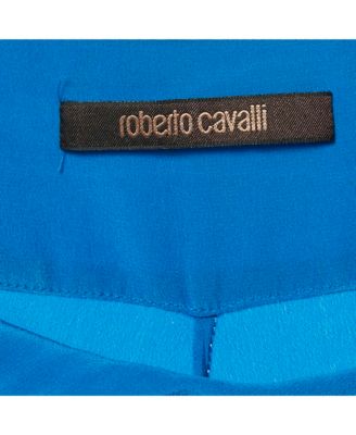 Women's Blue Silk Tie-Up Trousers