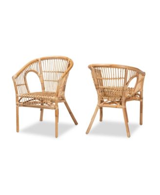 Alleta 2-Pc. Rattan Bohemian Dining Chair Set