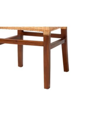 Caspia 2-Pc. Rattan Mid-Century Dining Chair Set