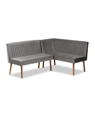 Alvis 2-Pc. Wood Mid-Century Dining Nook Banquette Set