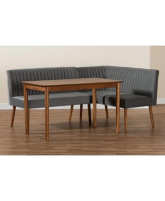 Alvis 3-Pc. Wood Mid-Century Dining Nook Set