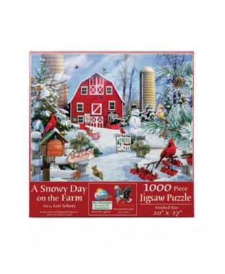 A Snowy Day on the Farm 1000 piece Jigsaw Puzzle for Adults Christmas