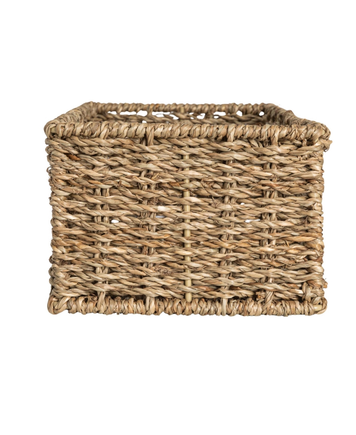 Household Essentials Handwoven Paper Rope Rectangular Storage Basket, Black