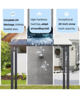 8'X8' Hardtop Gazebo Outdoor Pergola Lean to Metal Pergolas