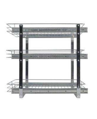 Household Essentials Glidez Multipurpose Pull-Out Storage Organizer, 3-Tier Design, Chrome