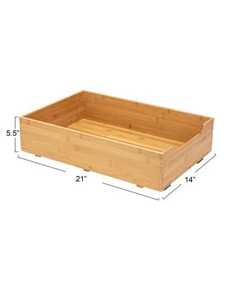 Glidez Bamboo Pull-Out Storage Organizer, 1-Tier Design, Natural