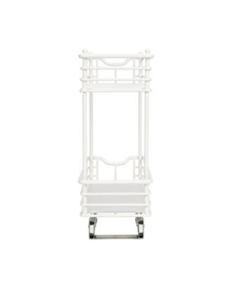 Glidez Multipurpose Paint-Finished Steel Pull-Out Storage Organizer, 2-Tier Design, White