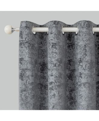 Fleece Textured Light Filtering Grommet Curtains Pair, 52"Wx108"L