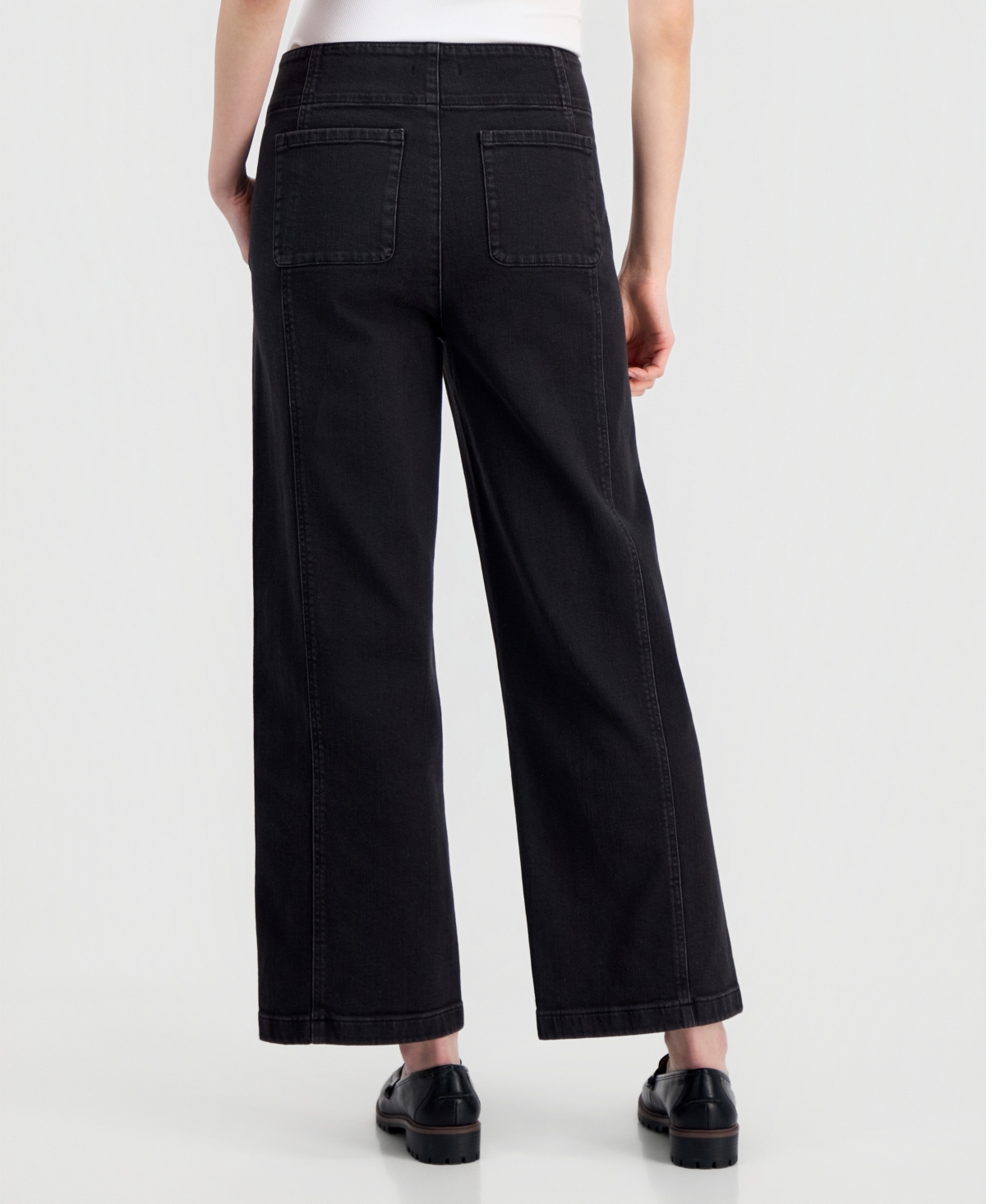 Eileen Fisher Petite High-Rise Wide-Leg Jeans