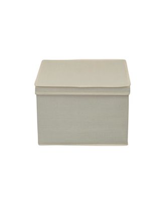 Square Storage Box With Lid, 15”x15”x10”, Cream Linen ( 2 Set)