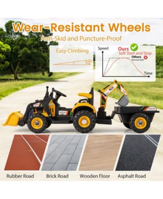 4 in 1 Kids Ride On Tractor 12V with Remote