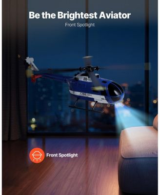 RC Helicopter, 2.4GHz 4-Propeller 4-Channel with Gyro, LED Light, One-Key Takeoff/Landing, Plane Toy for Kids 8+