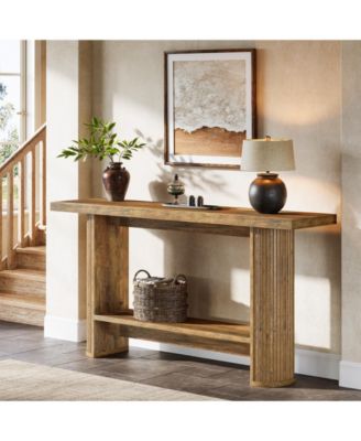 55-Inch Modern Console Table, Narrow Sofa Table for Hallway, Wooden Entrance Table