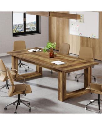 2 PCS Engineered Wood Modern Office Meeting Table