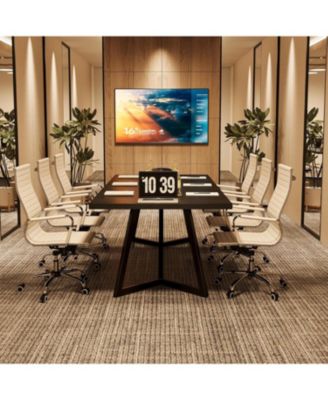 70.87" Conference Table, Rectangular Seminar Table Boardroom Desk for Office Meeting Conference Room