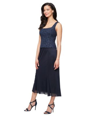 Women's Textured Jacquard Tea-Length Midi Jacket Dress