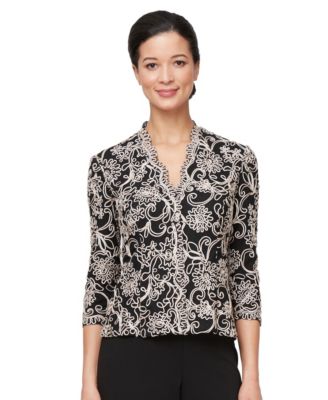 Women's 3/4-Sleeve Embroidered Blouse