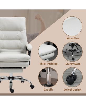 Microfibre Massage Office Chair with Heat, Reclining, Light