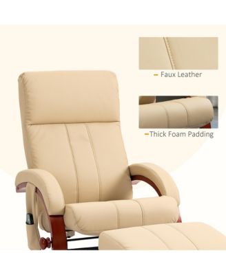 PU Leather Vibration Recliner Chair with Ottoman and Remote,