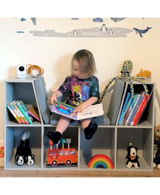 Cubby for Kids with Comfy Lounge Chair and Large Cube Shelves