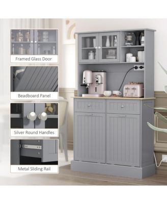 Pantry Storage Cabinet w/ Charging Station,