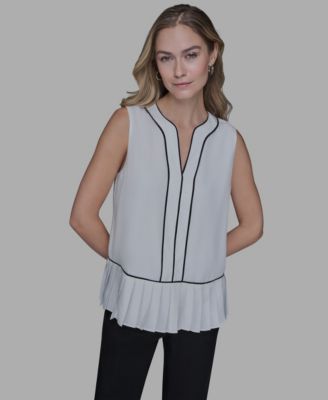 Women's Pleated Detail Sleeveless Top