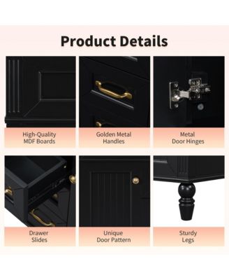 Freestanding Bathroom Vanity with Sink 2 Drawers and Soft Close Doors