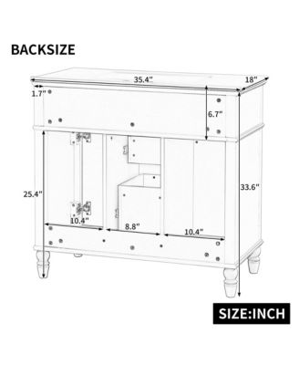 Freestanding Bathroom Vanity with Sink 2 Drawers and Soft Close Doors