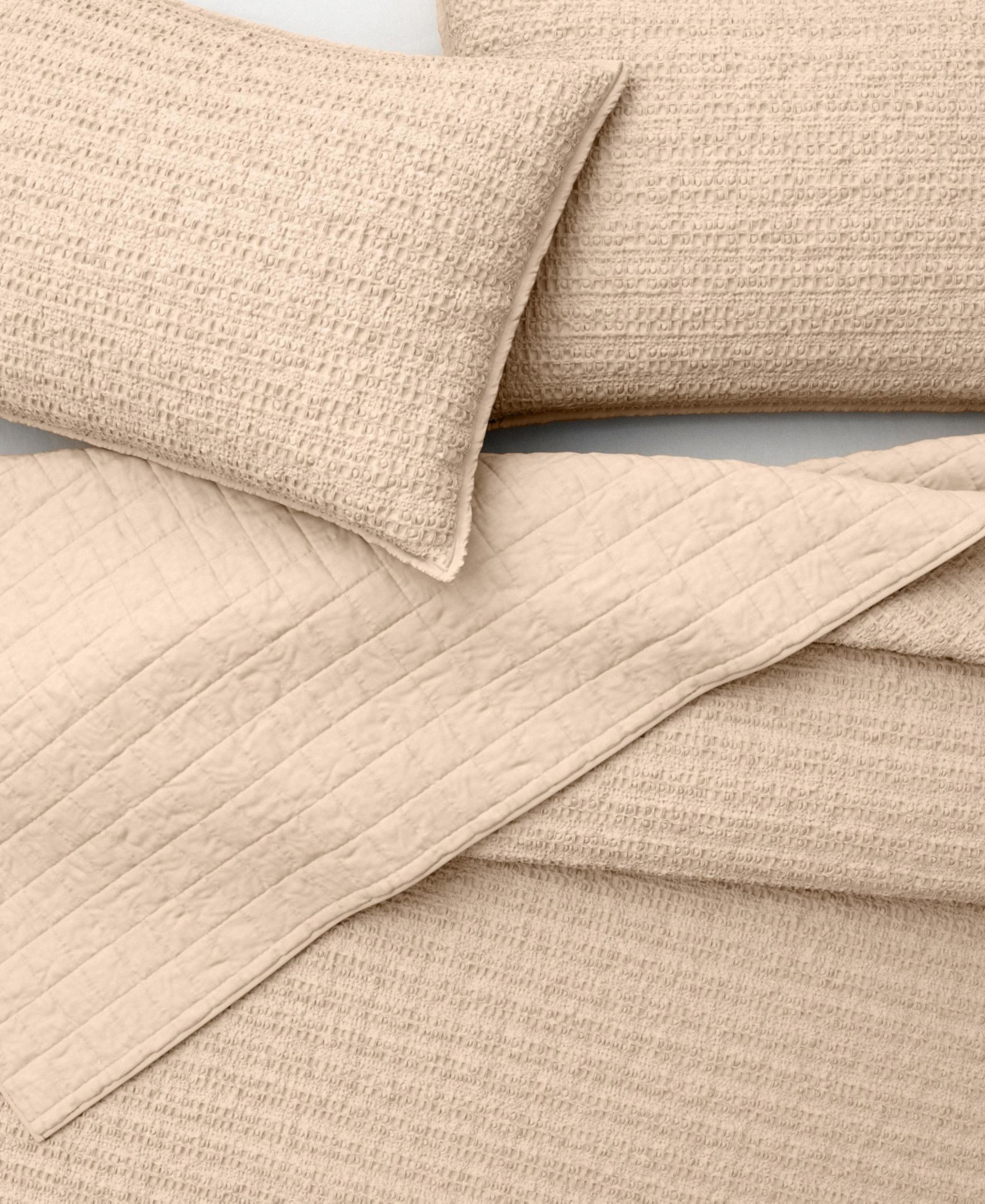 Linery & Co. 3-Pc. 100% Cotton Honeycomb Waffle Garment Washed Quilt Set