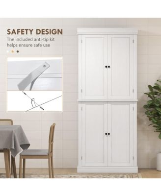 72&amp;#x22; Kitchen Pantry Storage Cabinet with 4 Doors, Wood Grain