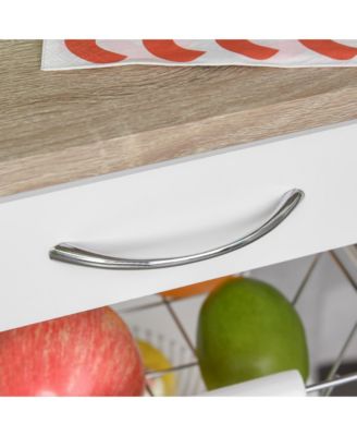 Mobile Rolling Kitchen Island Trolley Serving Cart w/ Under Drawer,