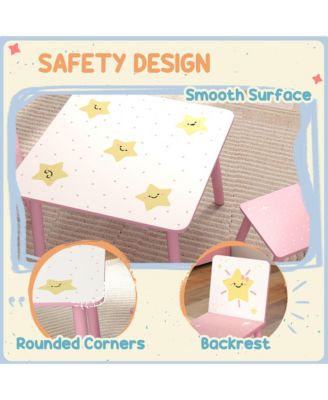 3-Piece Toddler Table and Chair Set for Boys and Girls Aged 3-8,