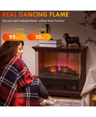 26" Electric Fireplace Stove with Remote Control, 12H Timer,
