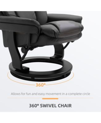 PU Leather Massage Recliner Chair W/ Footrest, 10 Vibration Points