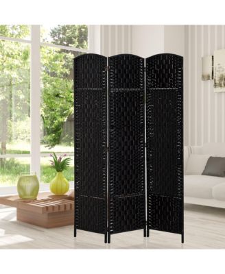 3 Panel Resin Wicker Folding Room Divider Privacy Screen Home Office