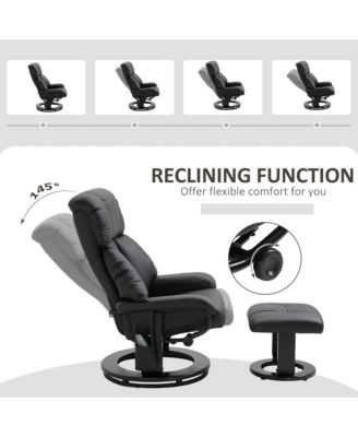 Massage Recliner Chair, Footrest, 360 Swivel Lounger w/ Ottoman,