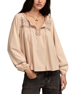 Women's Long Sleeve Peasant Top