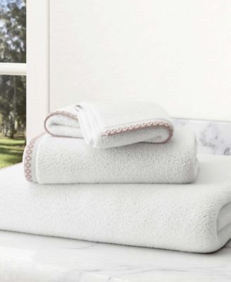 Quick-Dry Cotton Decorative Border 4 Pack Bath Towel Set