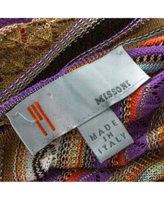 Pre-Owned M Missoni Women's Multicolor Perforated Knit Long Sleeve Dress