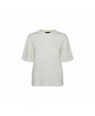 Off White Cotton Knit Oversized T-Shirt Dress