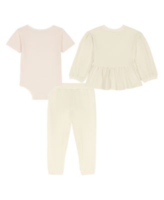 Baby Girls' Sweatshirt, Bodysuit, and Jogger Pants, 3-Piece Set