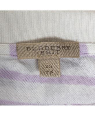 Women's Brit Off White Striped Cotton Modal Polo T-Shirt