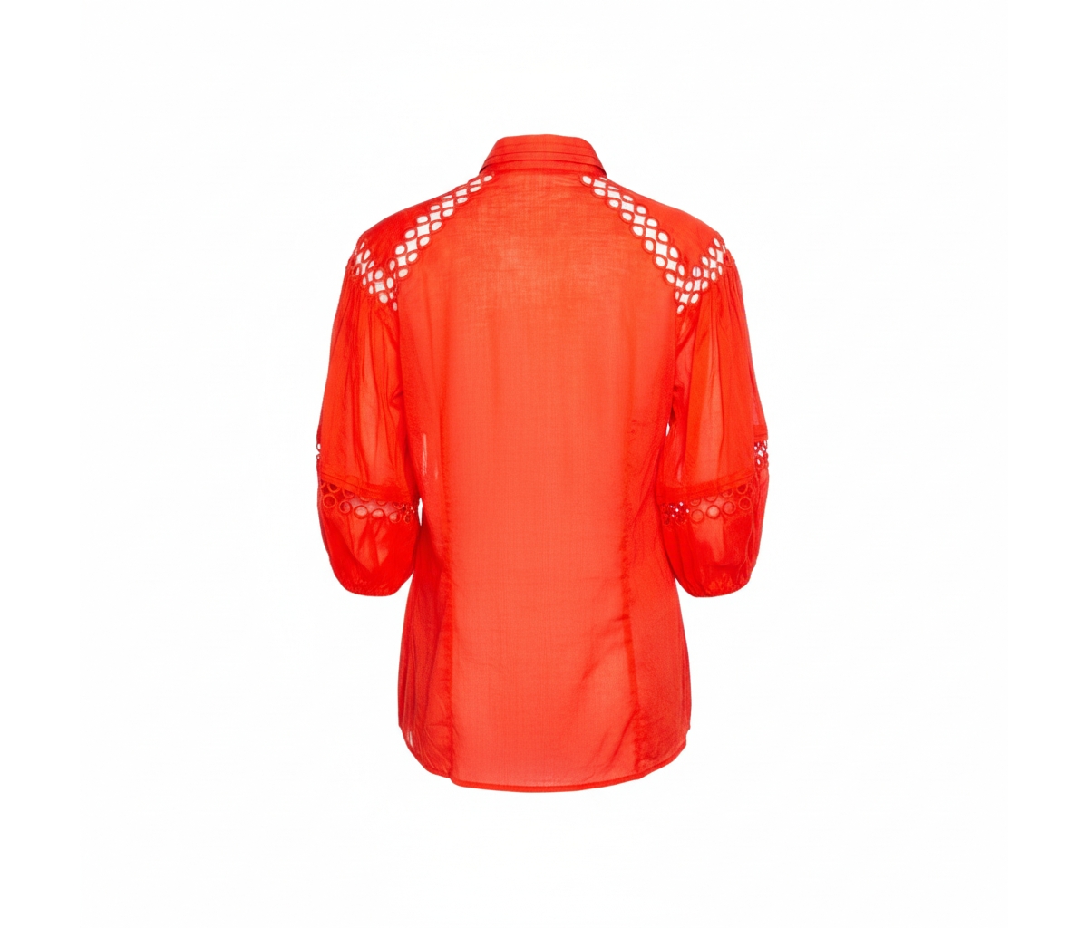 Pre-Owned Roberto Cavalli Women's Cotton Eyelet Lace Detail Blouse