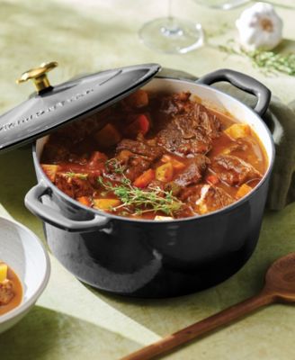 Bestow Enameled Cast Iron 5.5-Quart Round Dutch Oven Pot with Lid