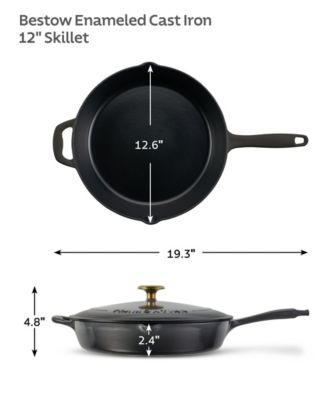 Bestow Enameled Cast Iron 12" Skillet with Lid