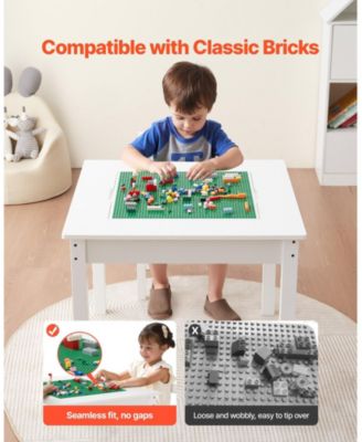 Kids Activity Table with 2 Chairs and Double-Sided Block Top