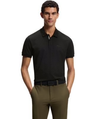 Men's Cotton-Piqu&eacute; Printed Pattern Polo Shirt
