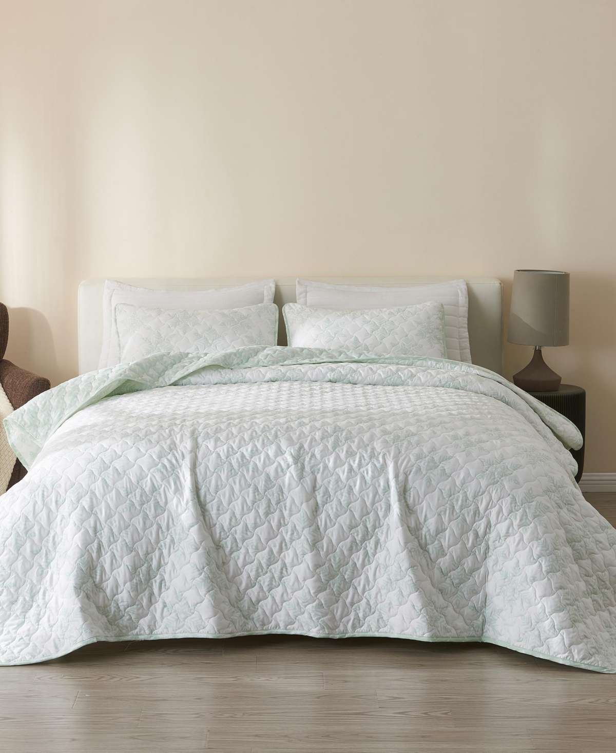 Linery & Co. Snowflake Printed Microfiber Quilt Set with Shams