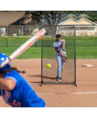 I-Screen Baseball Net, 7x4 ft Safety Pitching Screen with Carry Bag and Stakes, Heavy-Duty Batting Cage Protection Net