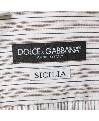 Men's White Pinstripe Cotton Long Sleeve Shirt